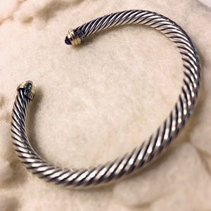 David Yurman Cable Bracelet w/ Amethyst and Gold